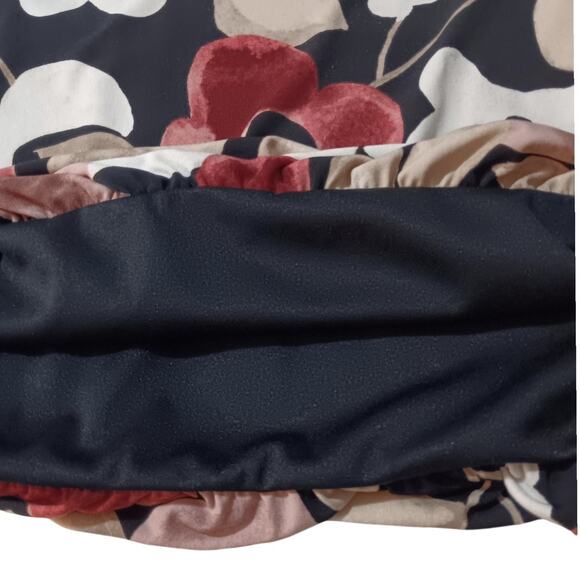 Alfani Top Blouse Stretchy L Floral Romantic Smocked Flare Sleeves Dressy Career - Picture 6 of 12